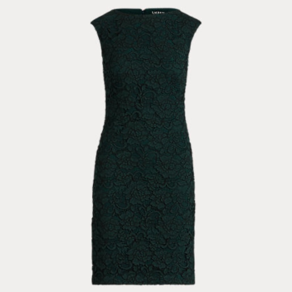 Ralph Lauren Floral Lace Cap-Sleeve Dress